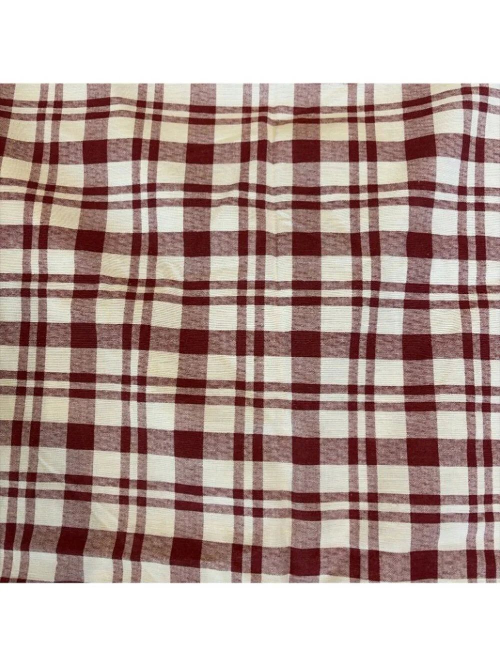 VTG Croscill Tab Top Curtain Panels Burgundy Check Plaid 40X56